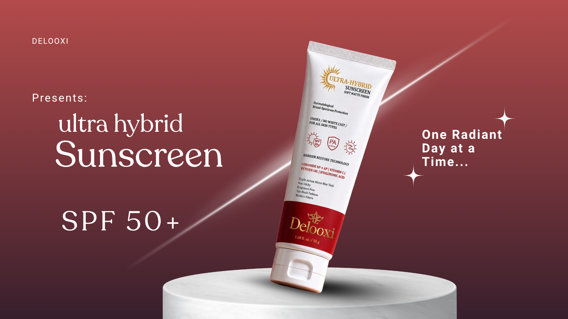 blue and white simple sunscreen product presentation
