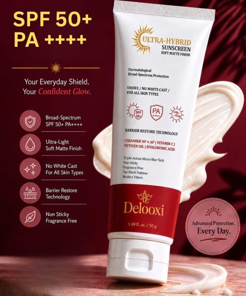 delooxi Ultra Hybrid Sunscreen SPF50+ PA++++ spf 50+